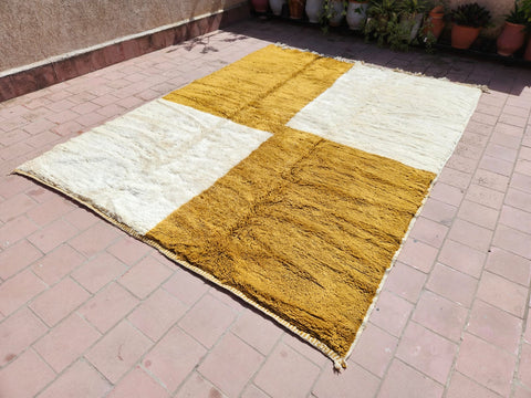 BeniRugs Moroccan contemporary design rug,Sandy Geometric handmade berber rug, custom living room rug , Mrirt thick Rug