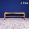 Banc marocain en bois massif et tissage naturel